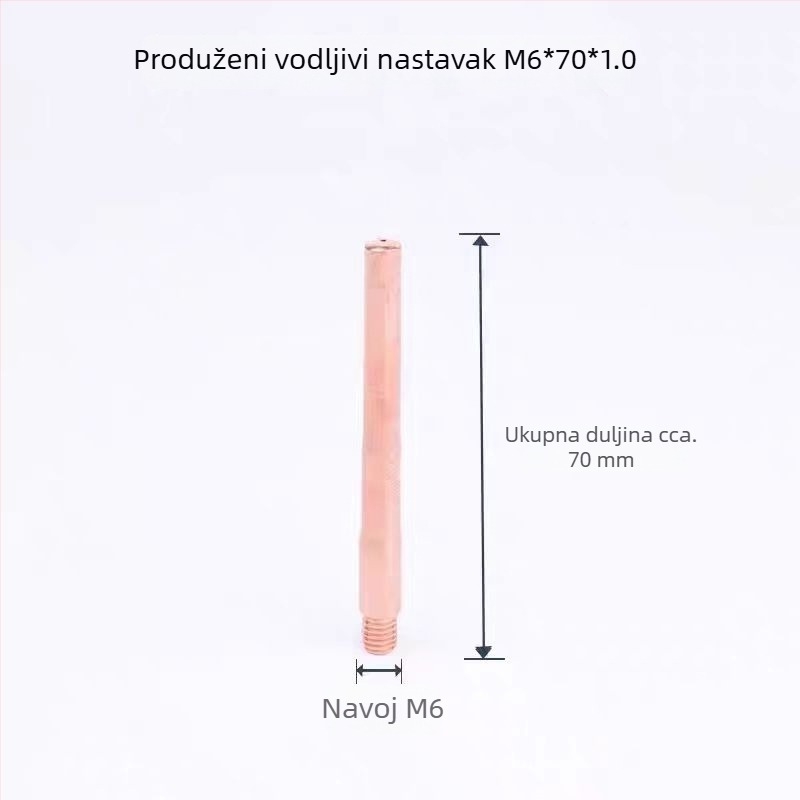 Smanjujuća mlaznica za MIG pištolj, 350A, 70 mm konusna, produžena vodljiva mlaznica