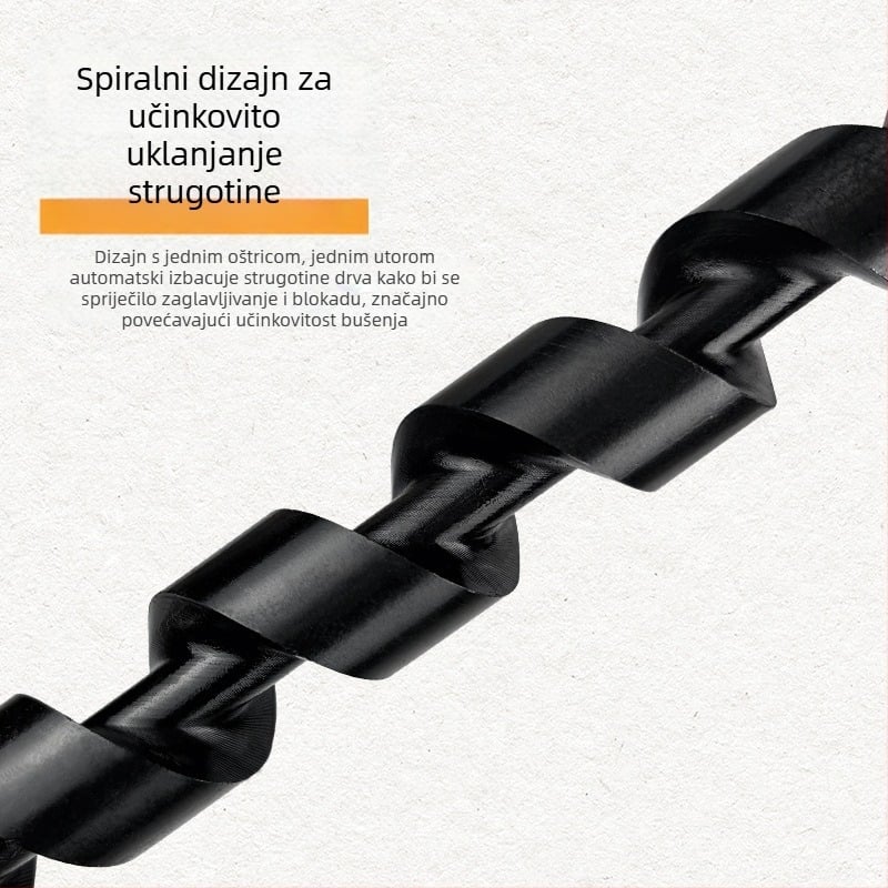 Ručno spiralno bušilico za drvo, produženi spiralni bušil, ultratvrdi vanjski otvorivač rupa, ručni otvarač dubokih rupa