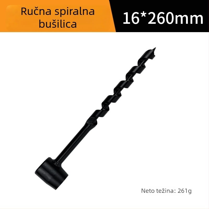 Ručno spiralno bušilico za drvo, produženi spiralni bušil, ultratvrdi vanjski otvorivač rupa, ručni otvarač dubokih rupa