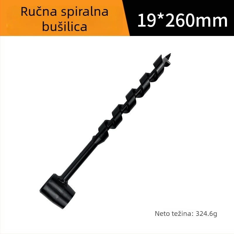 Ručno spiralno bušilico za drvo, produženi spiralni bušil, ultratvrdi vanjski otvorivač rupa, ručni otvarač dubokih rupa