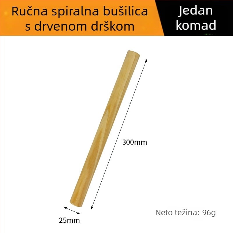 Ručno spiralno bušilico za drvo, produženi spiralni bušil, ultratvrdi vanjski otvorivač rupa, ručni otvarač dubokih rupa