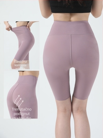 Ženske capri joga hlače Sharkskin, uske elastične legging trenirke za fitness i biciklizam