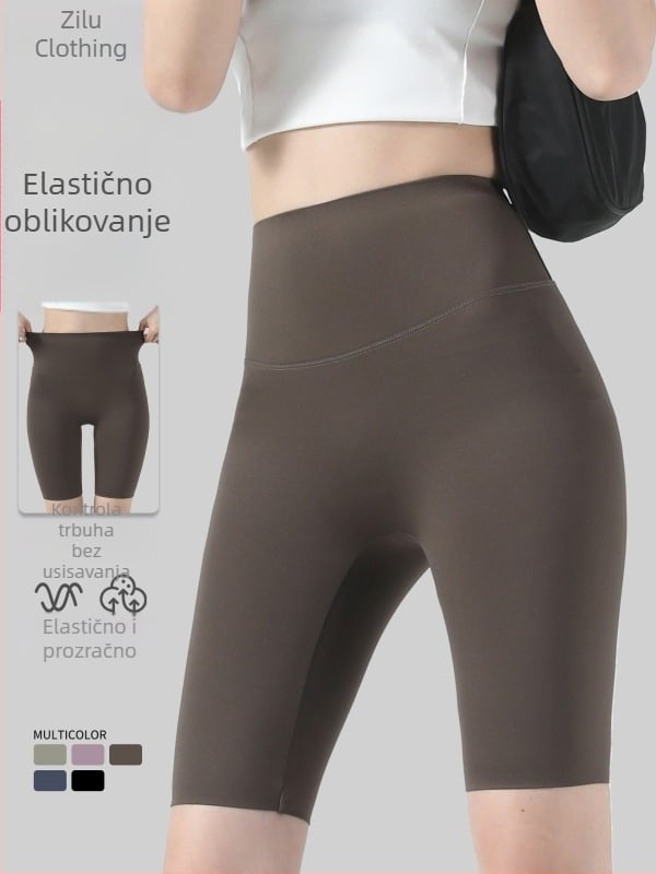 Ženske capri joga hlače Sharkskin, uske elastične legging trenirke za fitness i biciklizam