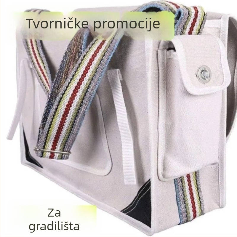 Torba za alate za električare od platna, velika višenamjenska torba za rameno za drvenariju i metalne alate, otporna na habanje i ojačana, za zidarstvo