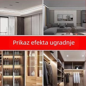 LED kanal od aluminijske legure, trokutasti oblik, U-profil, skriveno linearno osvjetljenje, površinsko montiranje