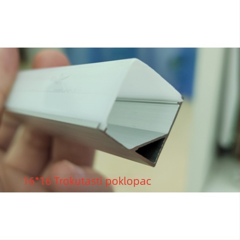 LED kanal od aluminijske legure, trokutasti oblik, U-profil, skriveno linearno osvjetljenje, površinsko montiranje