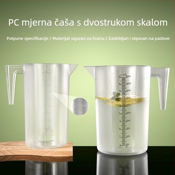 PC akrilna mjerna čaša sa skalom, plastični mjerni cilindar velikog kapaciteta za pekare i trgovine čajem s mlijekom