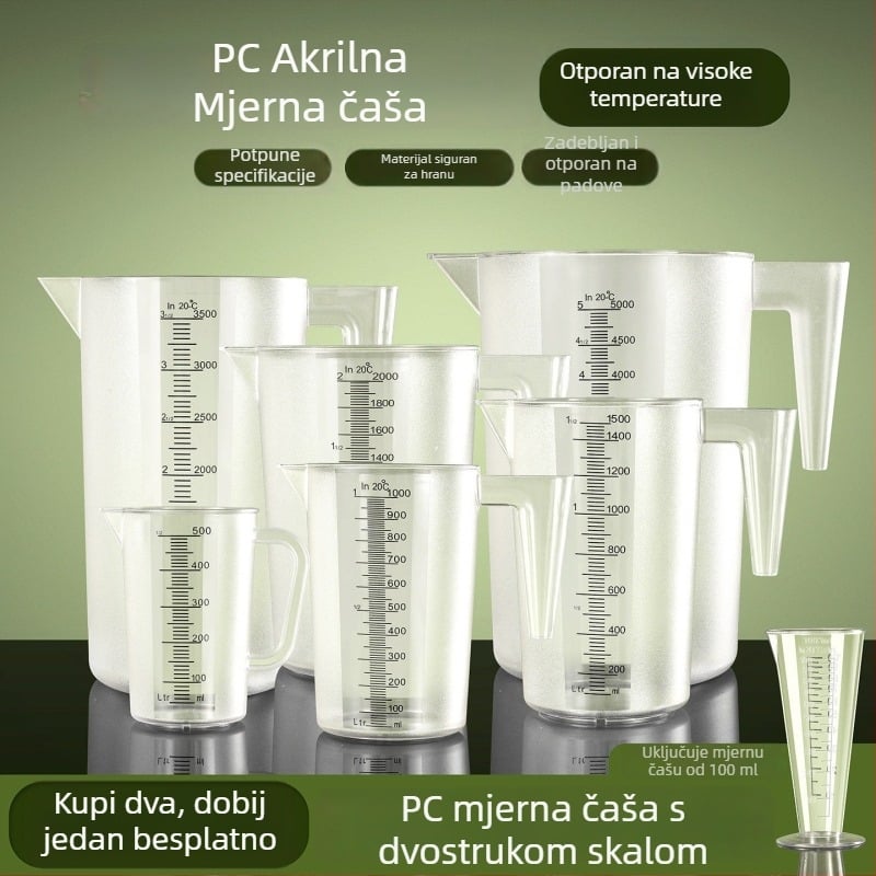 PC akrilna mjerna čaša sa skalom, plastični mjerni cilindar velikog kapaciteta za pekare i trgovine čajem s mlijekom