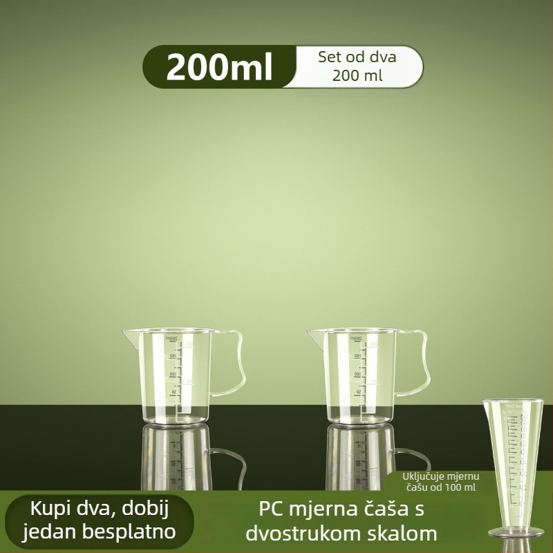 PC akrilna mjerna čaša sa skalom, plastični mjerni cilindar velikog kapaciteta za pekare i trgovine čajem s mlijekom