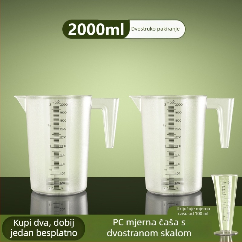 PC akrilna mjerna čaša sa skalom, plastični mjerni cilindar velikog kapaciteta za pekare i trgovine čajem s mlijekom