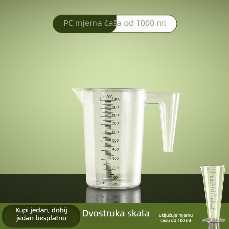 PC akrilna mjerna čaša sa skalom, plastični mjerni cilindar velikog kapaciteta za pekare i trgovine čajem s mlijekom