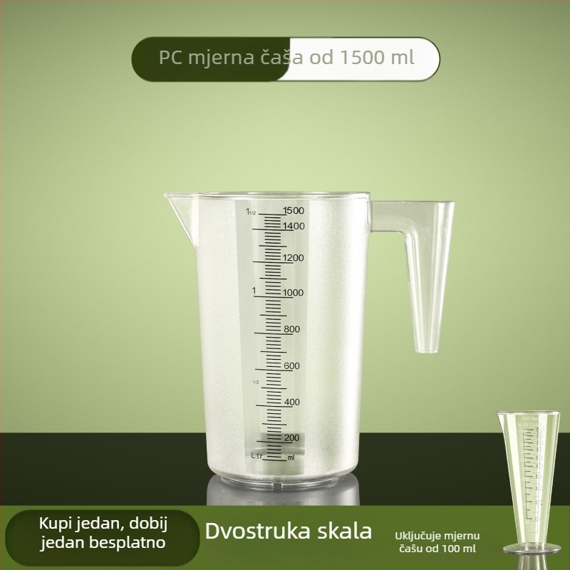 PC akrilna mjerna čaša sa skalom, plastični mjerni cilindar velikog kapaciteta za pekare i trgovine čajem s mlijekom