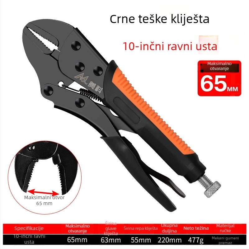 Podesive teške kliješta za stiskanje, čeljusti od legiranog čelika, maksimalno otvaranje 36 mm, za obradu drveta