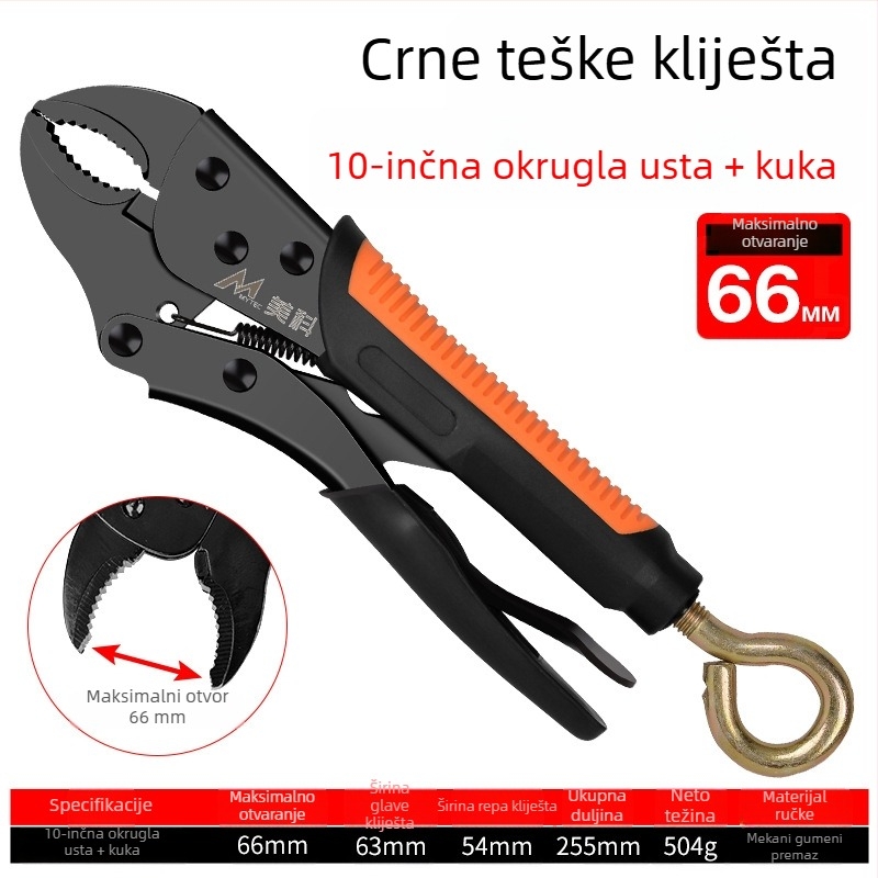 Podesive teške kliješta za stiskanje, čeljusti od legiranog čelika, maksimalno otvaranje 36 mm, za obradu drveta