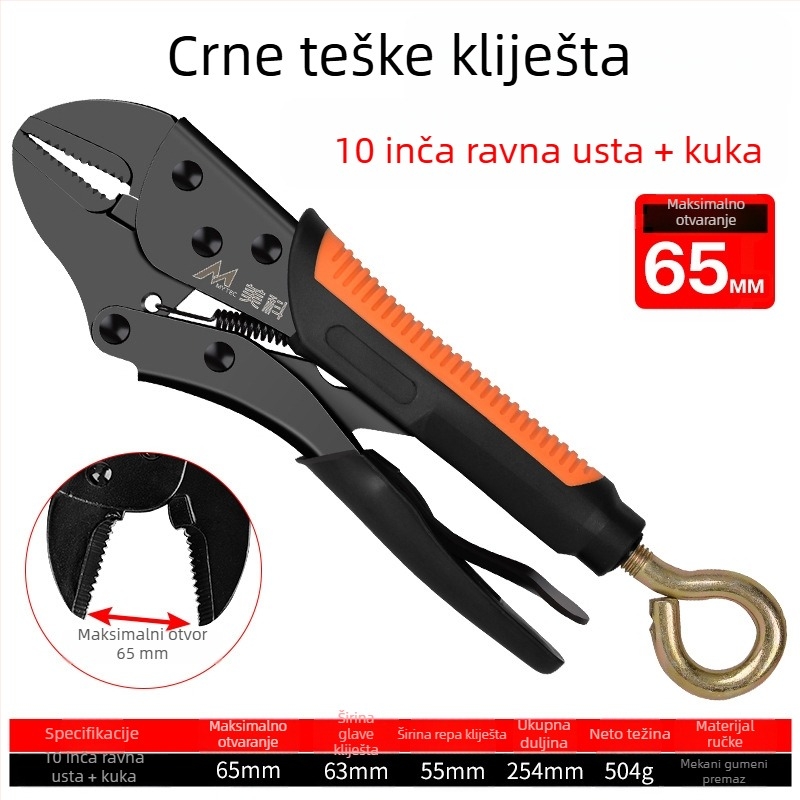 Podesive teške kliješta za stiskanje, čeljusti od legiranog čelika, maksimalno otvaranje 36 mm, za obradu drveta