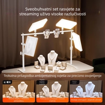 Desktop LED rasvjeta za prijenos uživo nakita, stropno svjetlo za makro snimke noktiju i dragog kamenja