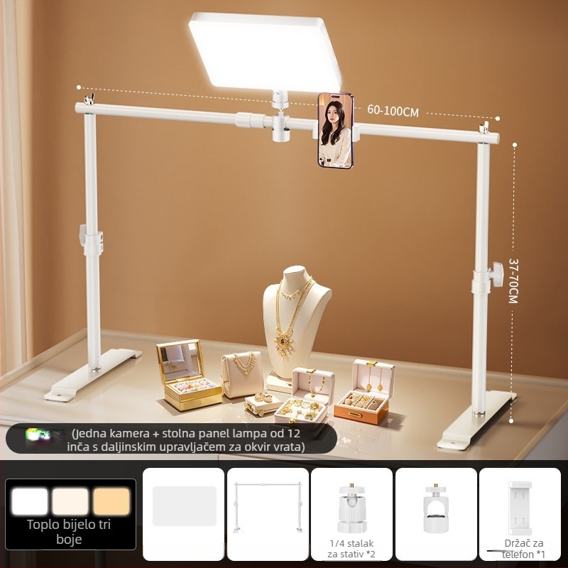 Desktop LED rasvjeta za prijenos uživo nakita, stropno svjetlo za makro snimke noktiju i dragog kamenja