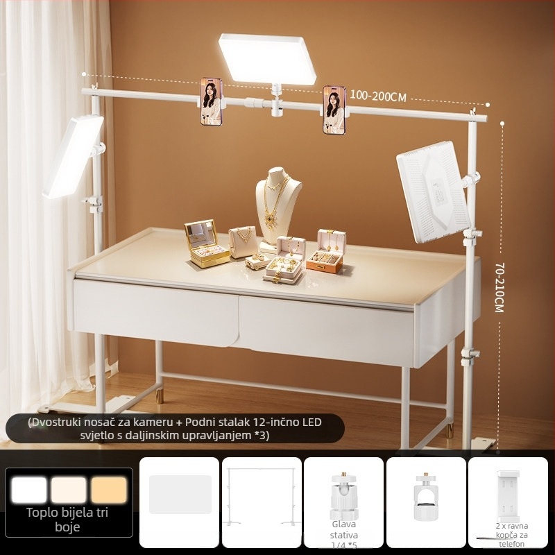 Desktop LED rasvjeta za prijenos uživo nakita, stropno svjetlo za makro snimke noktiju i dragog kamenja