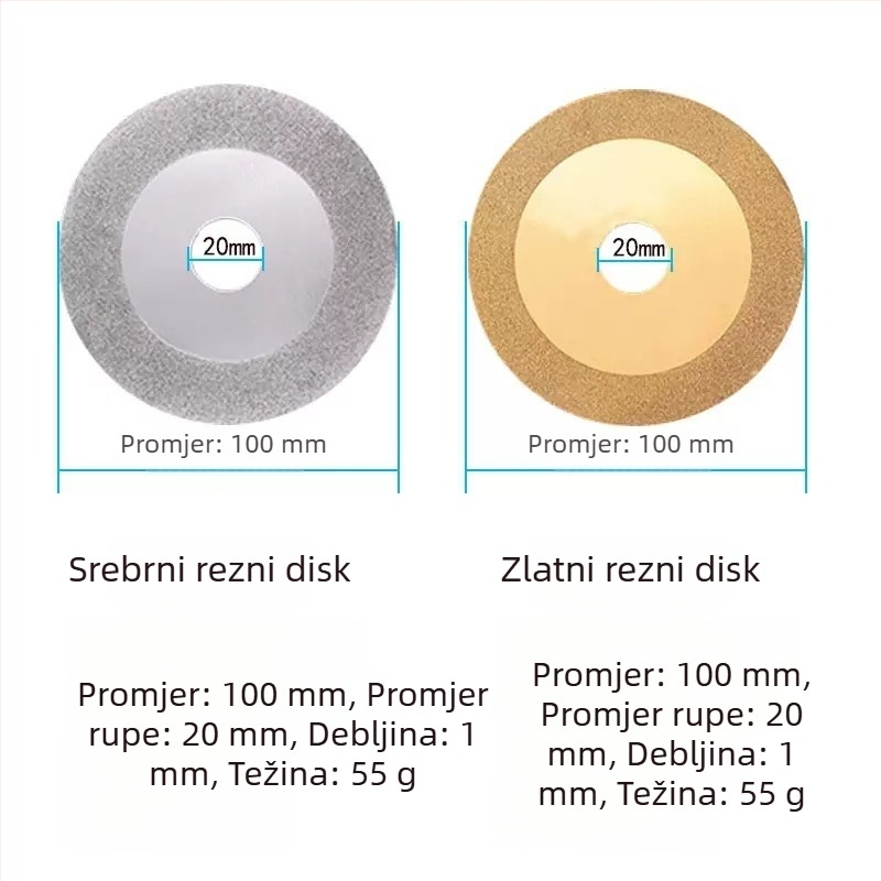 Diamantski brusni disk za rezanje i brušenje pločica, stakla, mramora i kamena