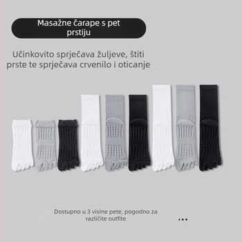 Unisex sportske čarape s pet prstiju, lagane ljetne, antibakterijske, upijaju znoj, otporne na miris, masažna potpora, s odvojenim prstima