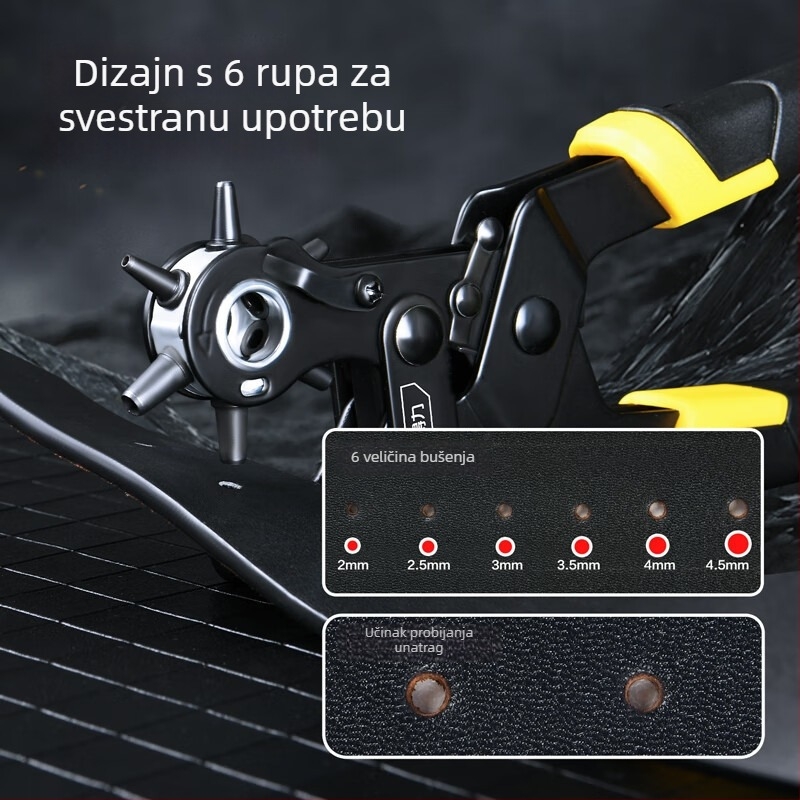 Deli teški višenamjenski alat s polugom za probijanje rupa za kaiševe i kožne proizvode