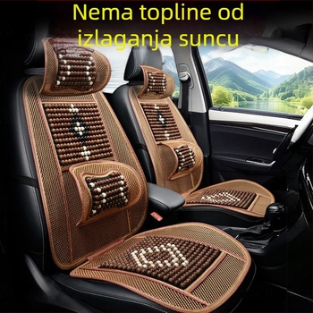 Sjedalica od drvenih perlica za automobile – za mala vozila, ljetna podloga za stražnje sjedalo sa potporom za donji dio leđa