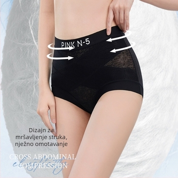 Visoki pojas ljetne frančuske čipkaste gaćice za oblikovanje, prozračne, podizanje stražnjice, zatezanje abdomena