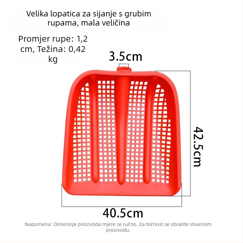 Plastična šuplja lopata s ojačanim sitom za kikiriki, lopata za tlo i velika lopata za kukuricu; lopata za brod i ribu