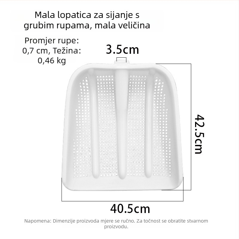 Plastična šuplja lopata s ojačanim sitom za kikiriki, lopata za tlo i velika lopata za kukuricu; lopata za brod i ribu