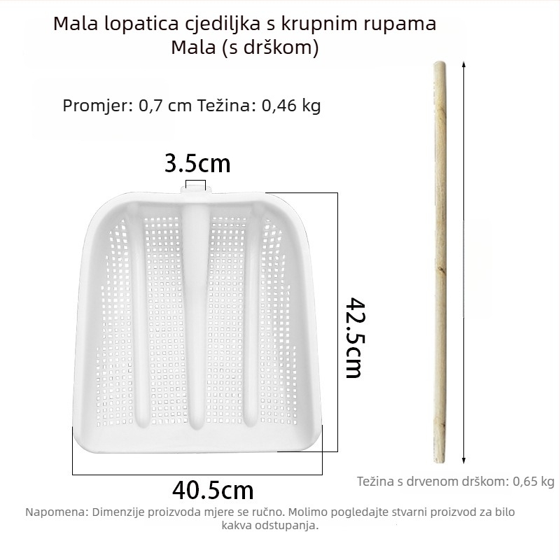 Plastična šuplja lopata s ojačanim sitom za kikiriki, lopata za tlo i velika lopata za kukuricu; lopata za brod i ribu