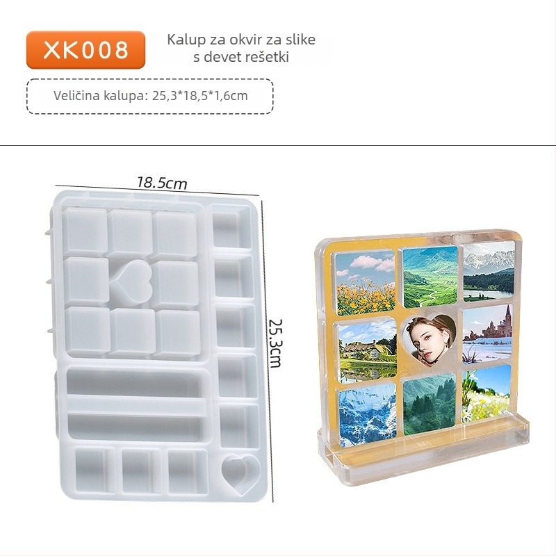 Silikonska forma za fotokutije od epoksidne smole, 17 stilova, DIY kućni dekor, držač fotografija i stolni ukras