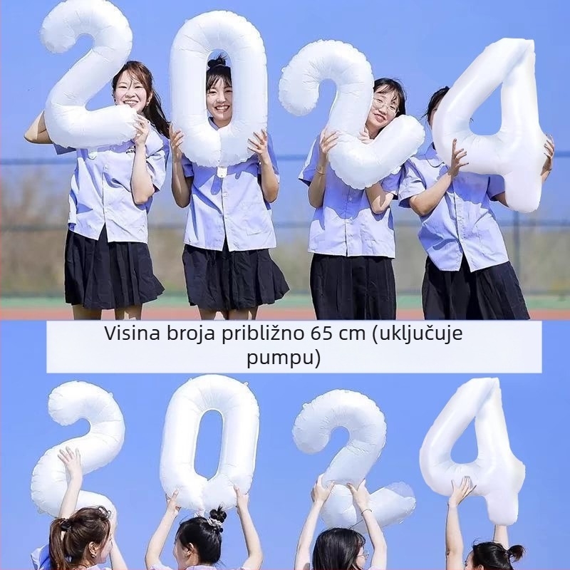 Set za završetak sezone s visećim platnima i balonima za vanjske foto rekvizite i dekoracije ceremonije u vrtiću.
