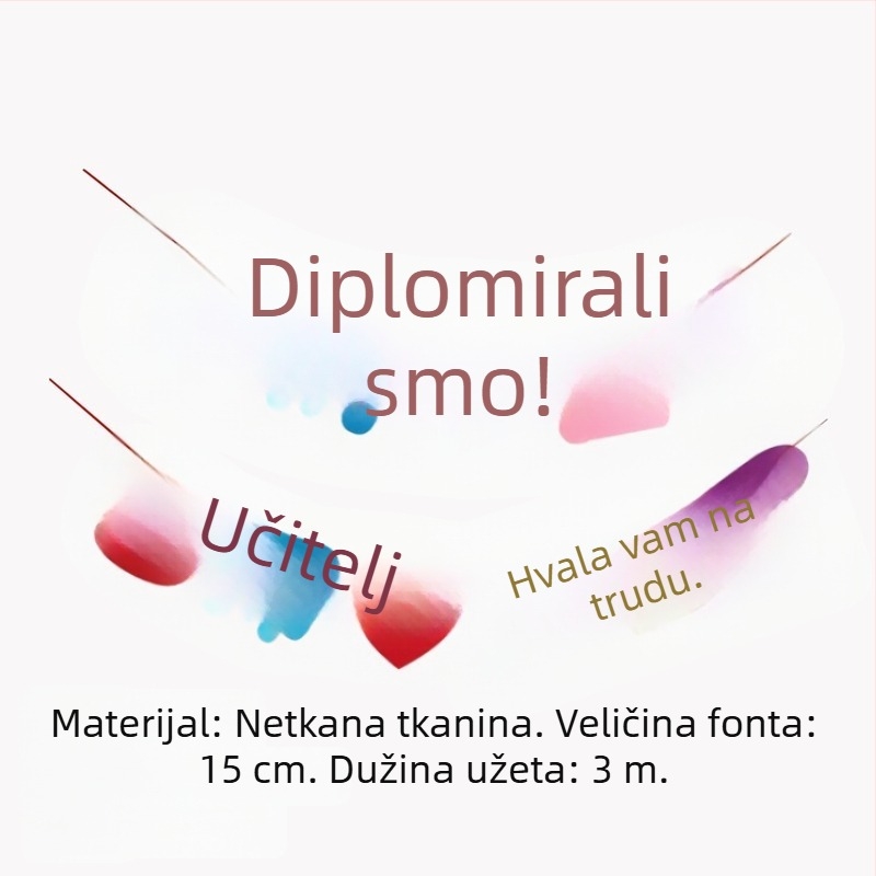 Set za završetak sezone s visećim platnima i balonima za vanjske foto rekvizite i dekoracije ceremonije u vrtiću.