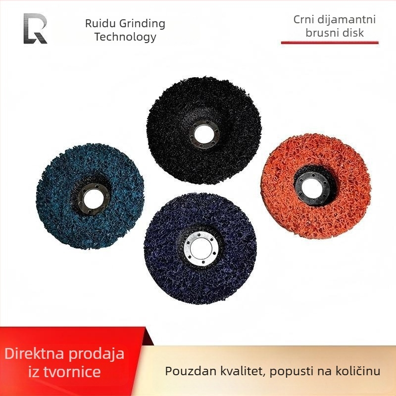 4-inčni crni dijamantni disk za brušenje za uklanjanje boje i nerđajućeg čelika; 5-inčni polirajući kotač od najlonskih vlakana