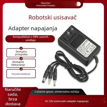 Napajajući kabel adapter za robota usisavača za čišćenje poda, kompatibilan s 5V, 8.4V, 12.6V, 18V, 19V, 24V, 25V i 26V