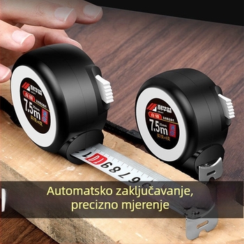 Sybil mehanički kočnički samouzakključujući čelični mjerni trak, 3 m, 5 m, 7,5 m i 10 m, visoka preciznost, otporno na habanje i padove, metalno kućište