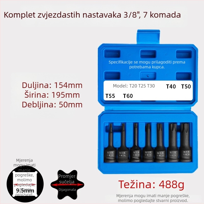 3/8 CR-MO pneumatski set hex utičnica za zračni udarni odvijač