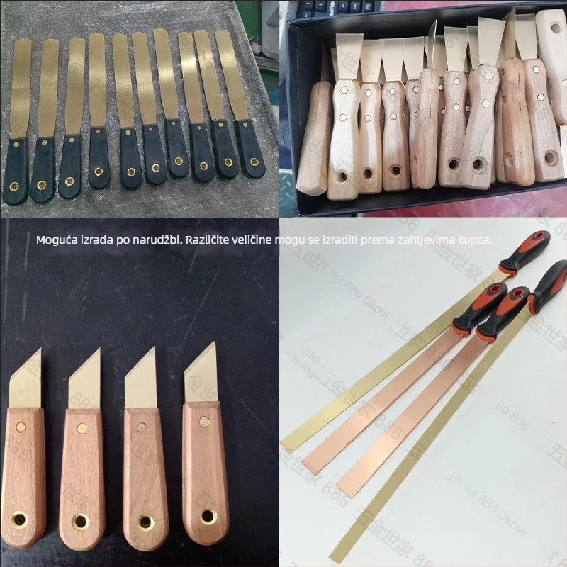 Eksplozijski otporna mjeden spatula za malter, industrijske klase, alat za uklanjanje hrđe, veličine 1–4 inča