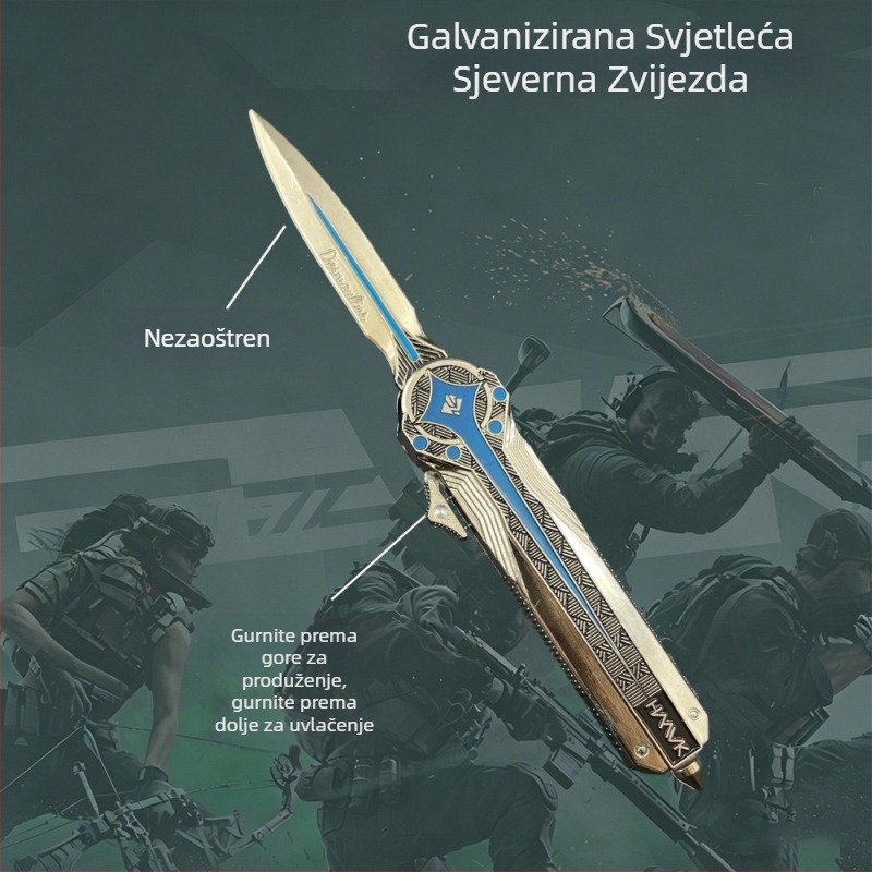 S9 Starfall Delta nož od cinkove legure – kolekcionarska figura za izlaganje, bez oštrine