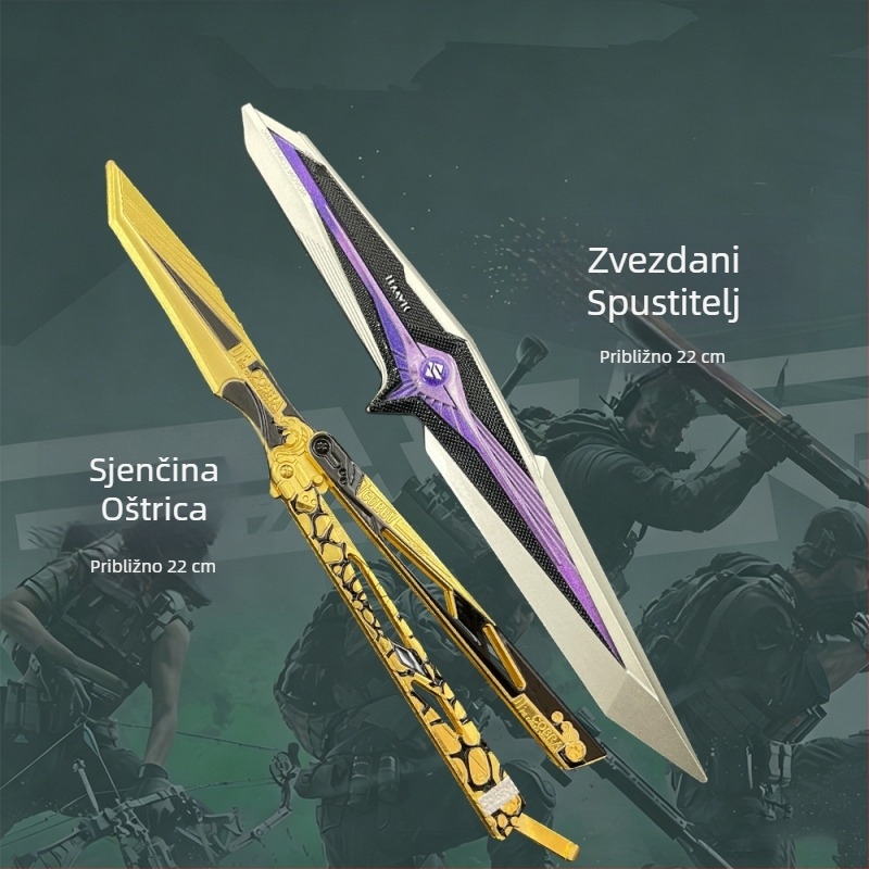 S9 Starfall Delta nož od cinkove legure – kolekcionarska figura za izlaganje, bez oštrine