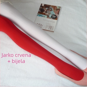 Ženske tajice u japanskom stilu s asimetričnim blokiranjem boja, lijeva i desna noga, AB Yin-Yang velur paneli