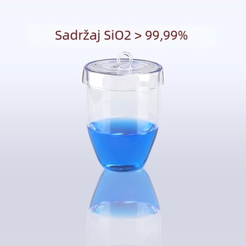 Kvarcni crucible visoke čistoće, otporan na visoke temperature, zapremine 50/100/200/300 ml, proziran, otporan na kiseline i baze do 1400°C