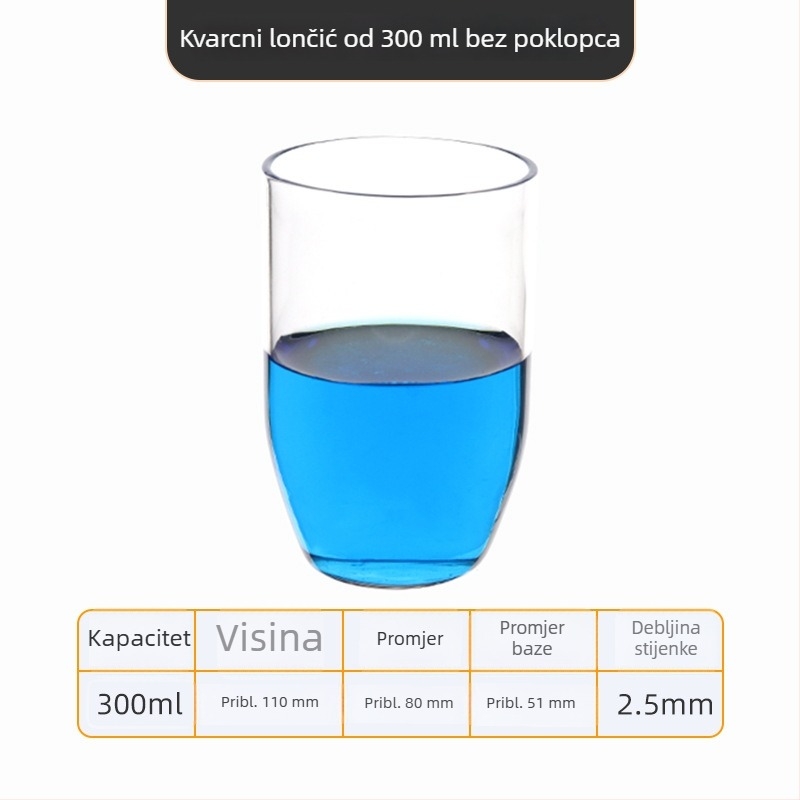 Kvarcni crucible visoke čistoće, otporan na visoke temperature, zapremine 50/100/200/300 ml, proziran, otporan na kiseline i baze do 1400°C
