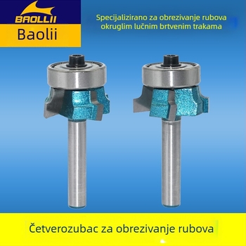 Četverozupčasti završni rezač za rubove s ležajem – glava za zaobljeni završni obradak u drvu, freza od legure