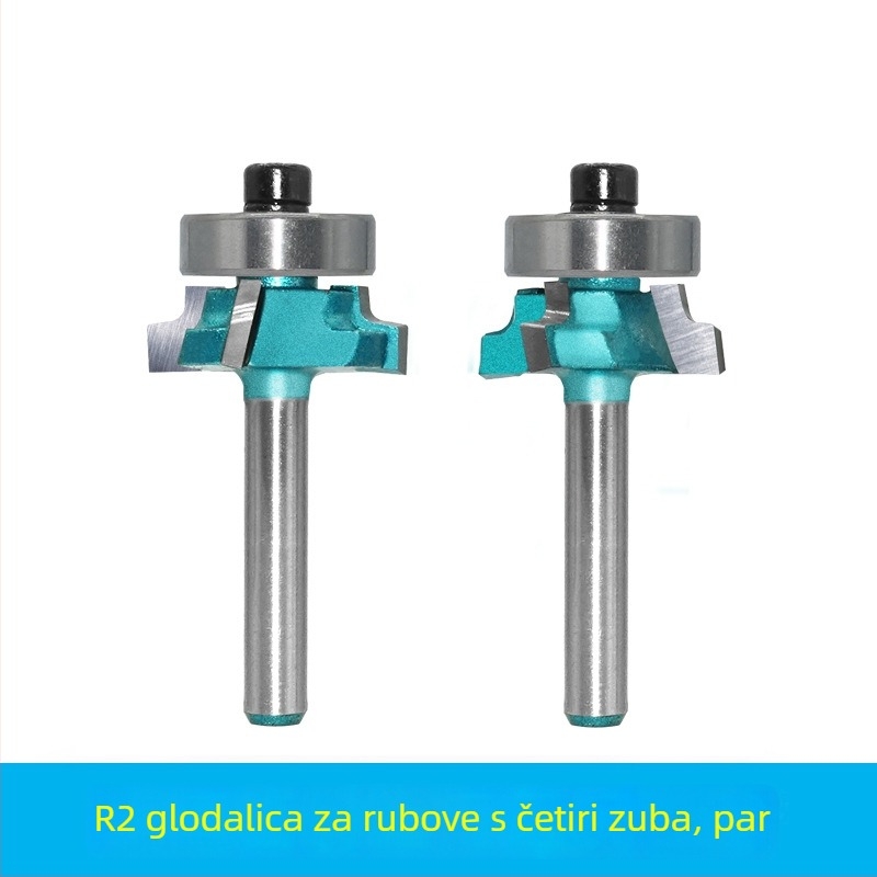Četverozupčasti završni rezač za rubove s ležajem – glava za zaobljeni završni obradak u drvu, freza od legure