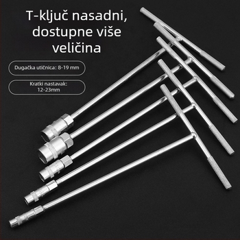 T-oblika ključ s vanjskim šesterokutom, ručni, produženi, za popravak automobila i motocikla