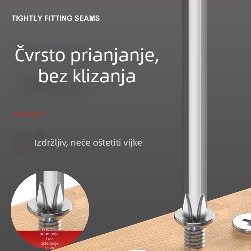 Industrijski ručni odvijač s debelim šesterokutnim osovinom, otporan na udarce, od Cr-V čelika