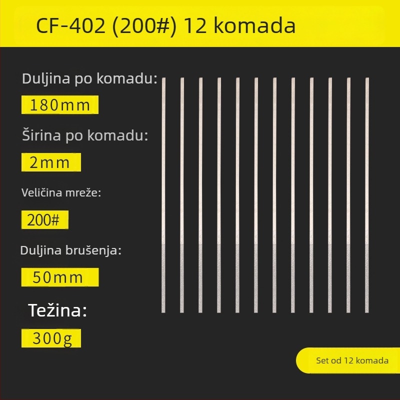 Nagibna dijamantna datoteka za industrijsko brušenje, završna obrada tvrdih metalnih rubova i izrada rukotvorina