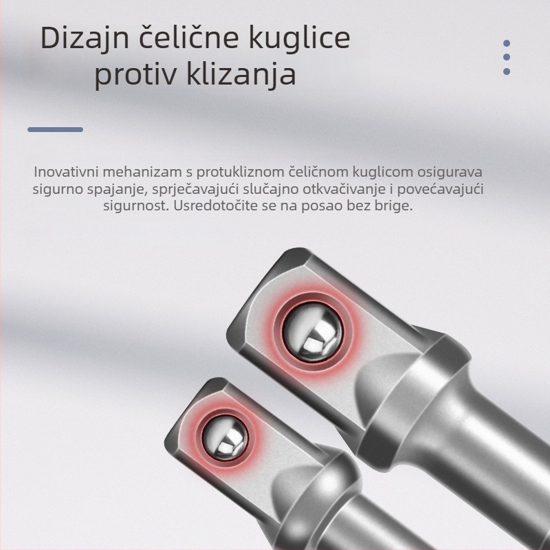 Adapter šestouog ог osovinskog dijela na četverostruki pogon za bušilicu i električni odvijač, spojna šipka, 6,3 mm