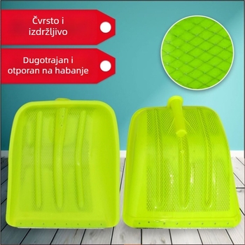 Snežna lopata s plastičnim tijelom i ojačanim plastičnim vrhom, debeli dizajn, velika veličina, drveni držač, sklopa, model Q27343